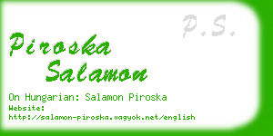 piroska salamon business card